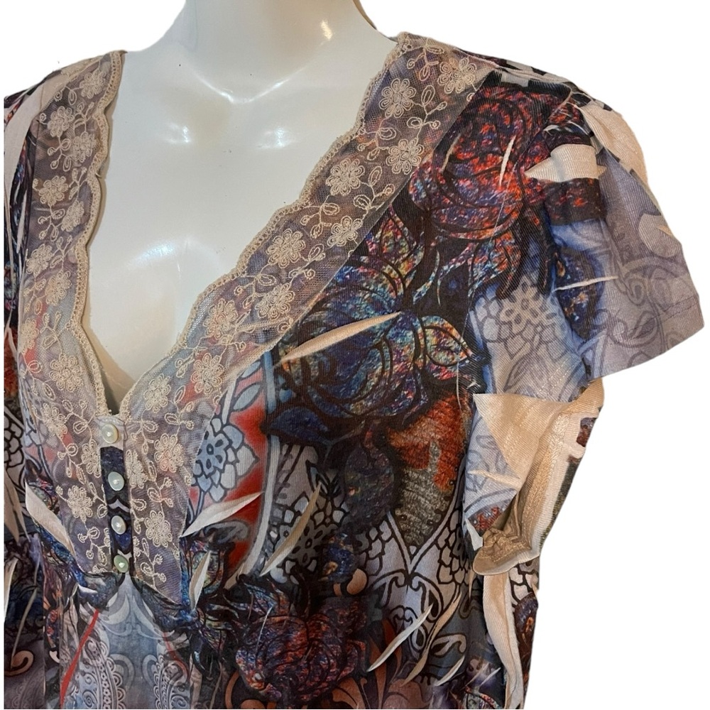 Unity Top Ruffle Sleeve Sublimation Print Jersey … - image 3